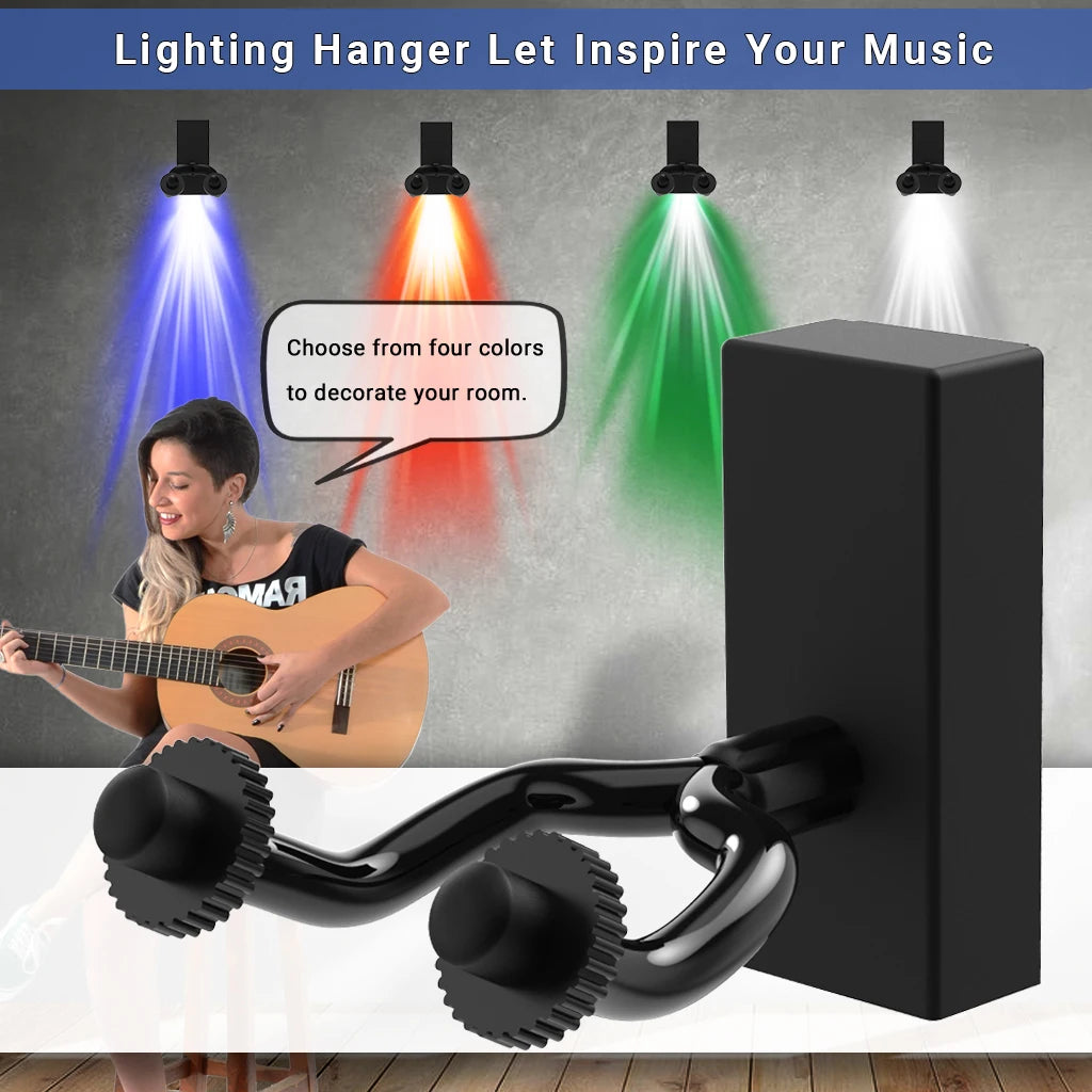 LED Guitar Hanger with Back Light Display for Wall Mounting Bracket in 4 Colors Guitarra Accessories