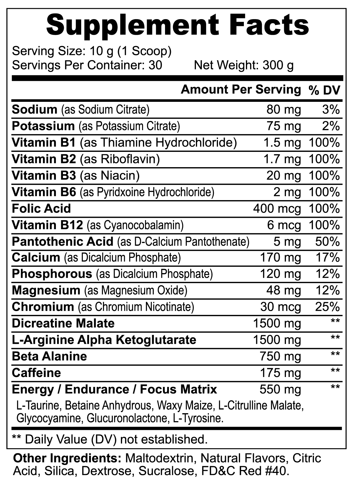 Beast Mode Pre-Workout Powder (Fruit Punch)