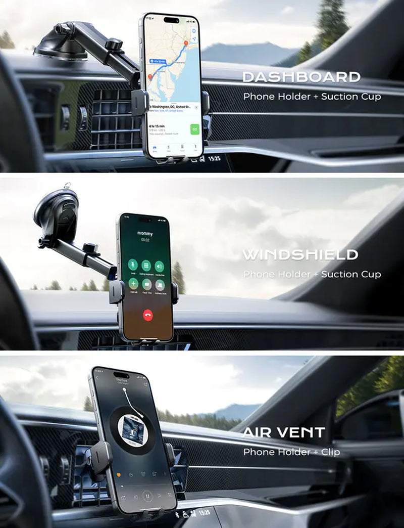 Wireless Car Charger: Fast Auto-Clamping Phone Holder for iPhone & Samsung Galaxy