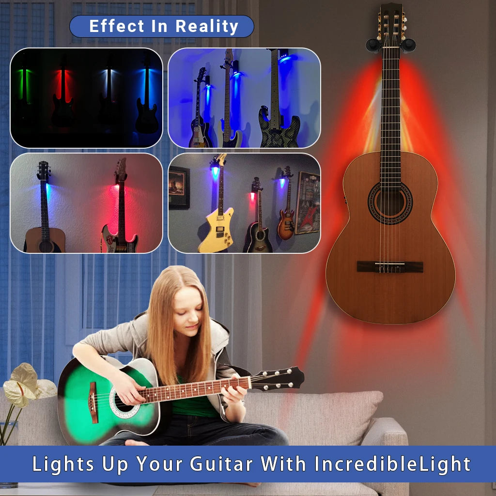 LED Guitar Hanger with Back Light Display for Wall Mounting Bracket in 4 Colors Guitarra Accessories